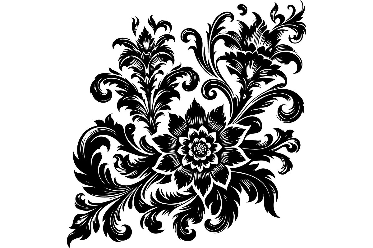 Elegant Black Floral Set, an Object Graphic by jahid234 (Photo 7 of 13)