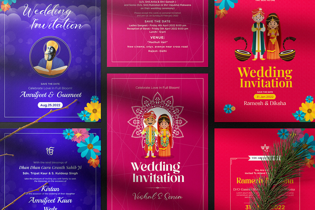 Indian Wedding Invitation Cards, an Invitation Template by Creative Hatti (Photo 2 of 6)