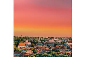 Vilnius, Lithuania. Summer Sunset, an Architecture Photo by Our Amazing World