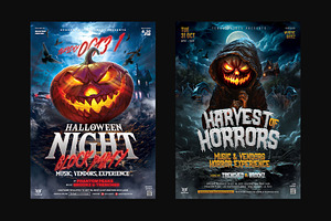 7 Halloween Flyer Templates PSD