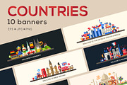 Countries Travel Banners Set, an Animal Illustration by Boyko Pictures (Thumbnail 1 of 12)