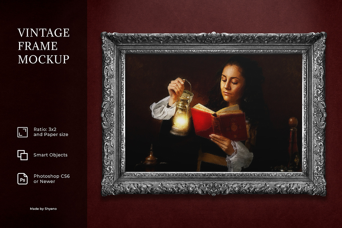 Vintage Classic Frame Mockup, a Product Mockup by Shyeno (Photo 1 of 8)