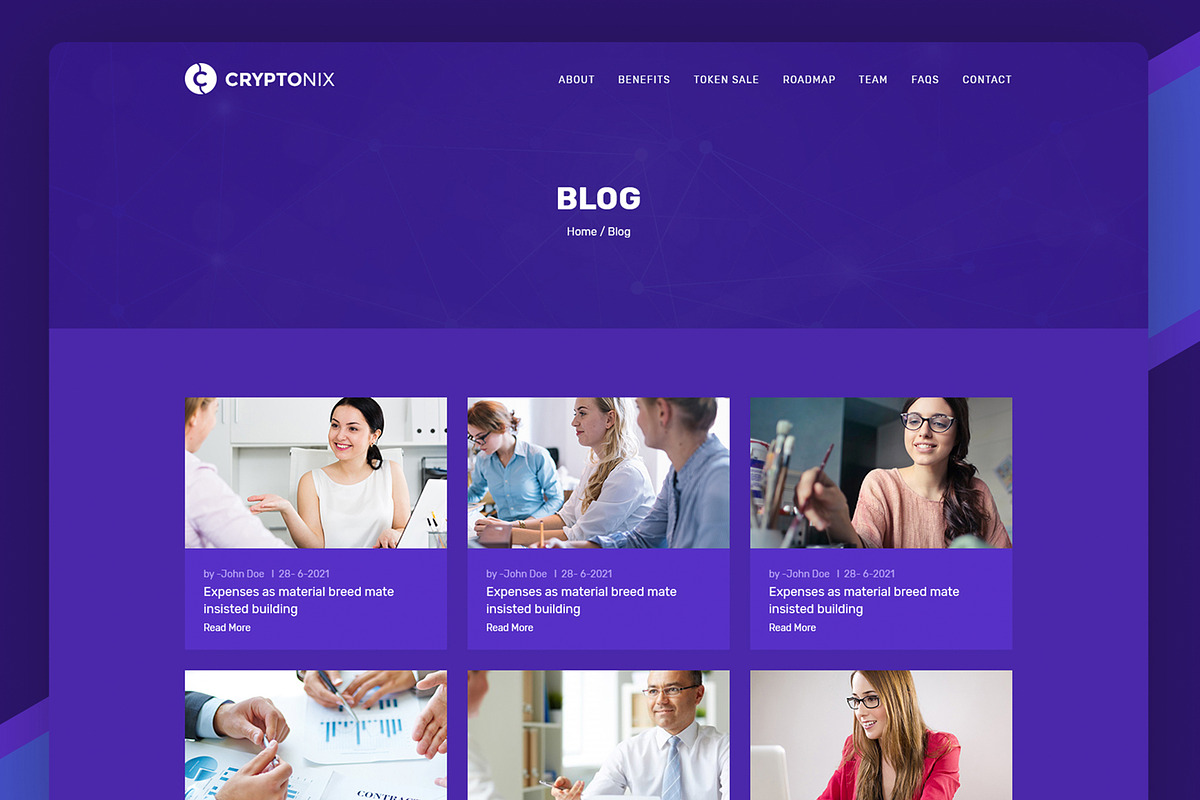 Cryptonix - ICO & Crypto Currency Landing Page HTML Template