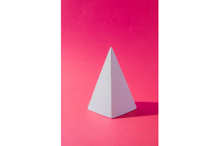 Abstract geometric white pyramid, an Arts & Entertainment Photo by oksix