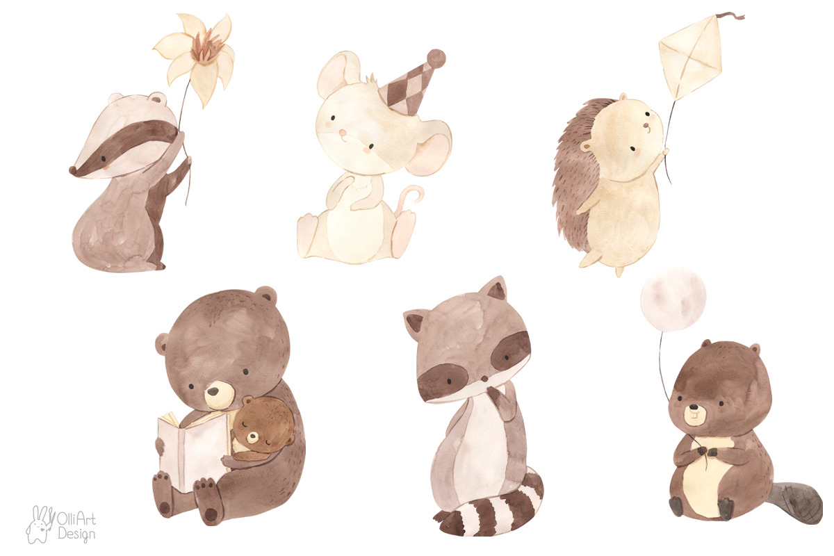 BOHO WOODLAND animals. Watercolor, an Animal Illustration by OlliArtDesign (Photo 8 of 11)