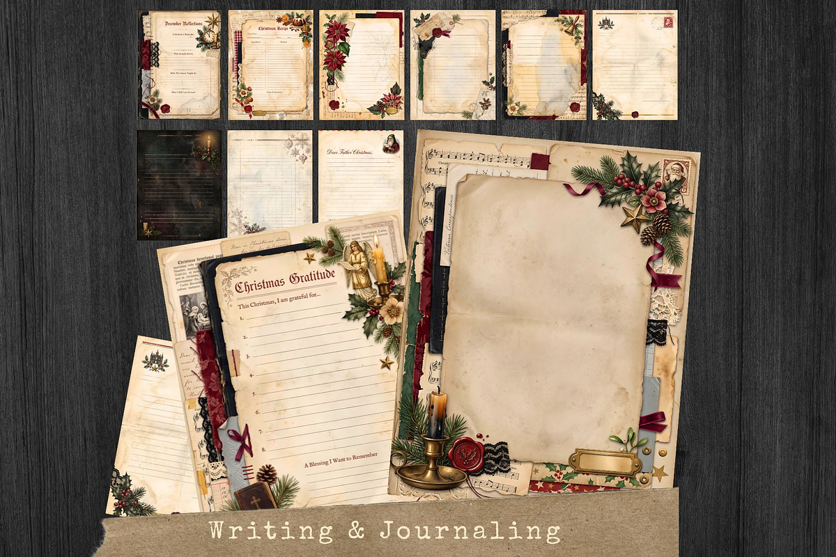 Victorian Christmas Junk Journal KIT, a Seasonal Illustration by ThatsDesignArt (Photo 13 of 20)