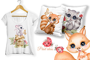 Cute Woodland Baby Animals Clipart 3