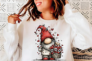 Whimsical Valentine Gnome Clipart, an Illustration by SinaCreation (Thumbnail 6 of 10)