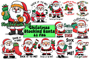 Christmas Stocking Santa Sublimation, an Illustration by Wow Magic