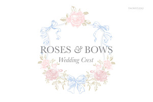 Roses & Bow Wedding Crest