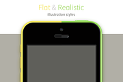iPhone 5c Vector Pack, a Product Mockup by Device Kits (Thumbnail 2 of 3)