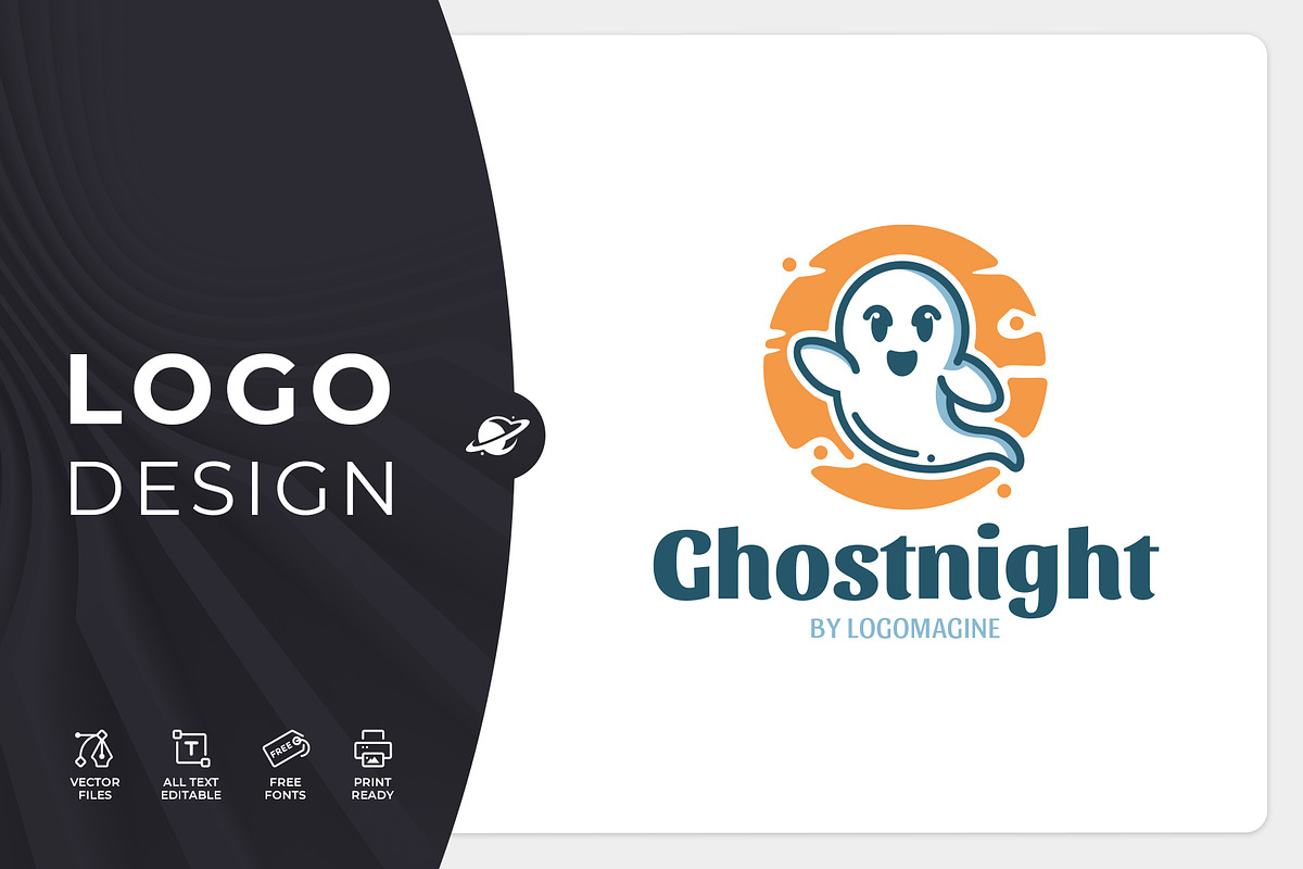 Ghost Night Logo Template, a Branding & Logo Template by LOGOMAGINE (Photo 1 of 16)
