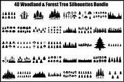 Woodland & Forest Tree Silhouettes B, an Illustration by jahid234 (Thumbnail 1 of 41)
