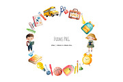 Watercolor Back to school clipart, an Education Illustration by Art and Funny (Thumbnail 6 of 8)