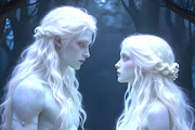 Albino Fantasy Young Man and Women, a Person Illustration by Sharon Schwalbe (Thumbnail 2 of 3)