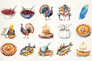 Watercolor Coastal Thanksgiving Clip, an Illustration by Rose Art (Thumbnail 2 of 7)