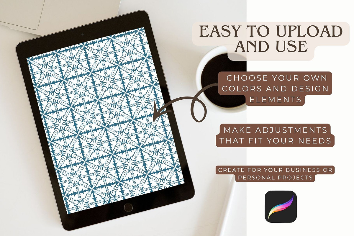 Procreate Seamless Pattern Brush Set, a Brush Add-On by Studio Print Co. (Photo 10 of 13)