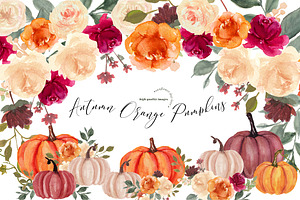 Fall Autumn Orange Pumpkins Clipart