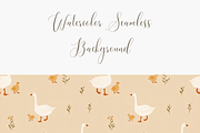 Cute Goose and Duck Seamless Pattern, a Pattern Graphic by Pati Charm Studio (Thumbnail 3 of 7)