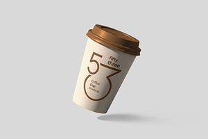 Disposable Coffee Cup Mock with Lid, a Cups & Container Mockup by graphypix