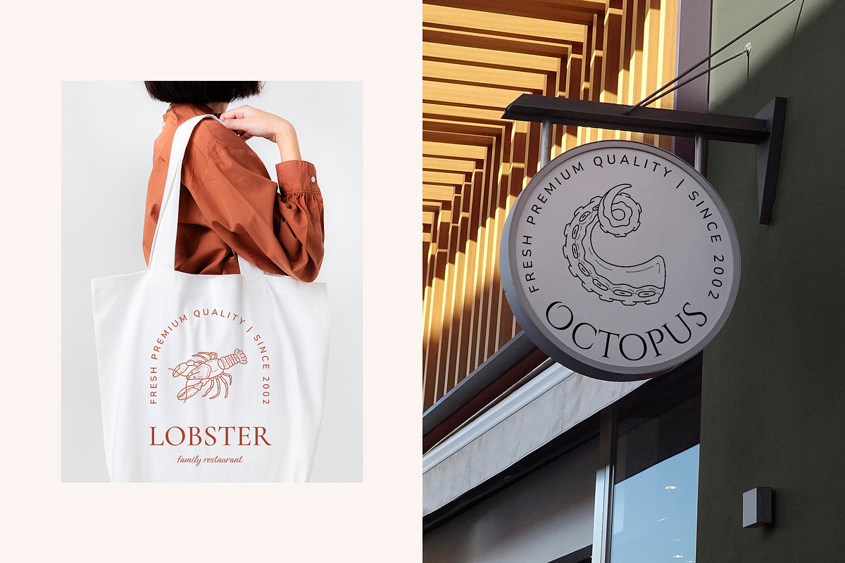 Seafood logo elements and templates, a Graphic by Vasylyka (Photo 3 of 15)