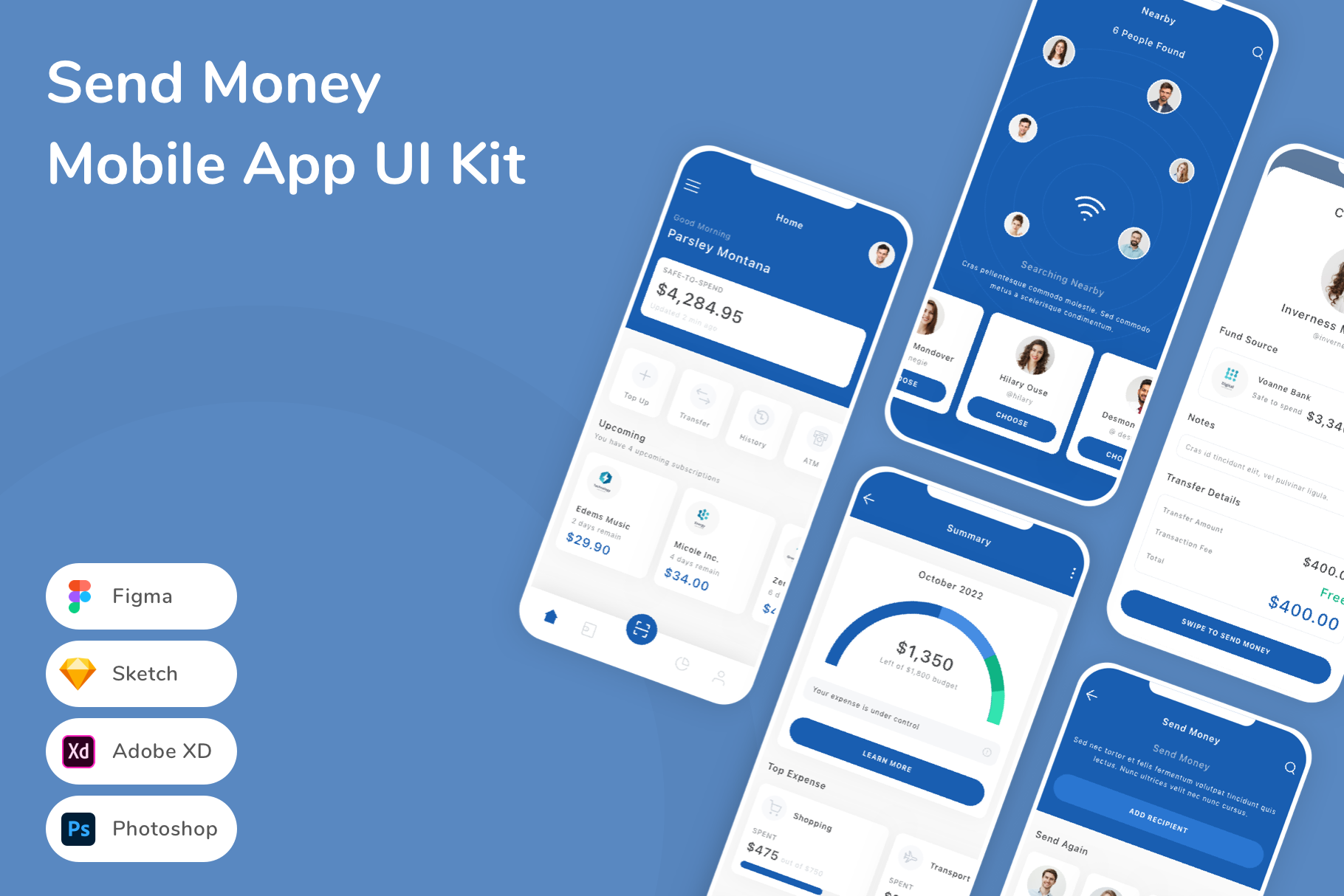 Send Money Mobile App UI Kit, an UI Kit Template by Betush