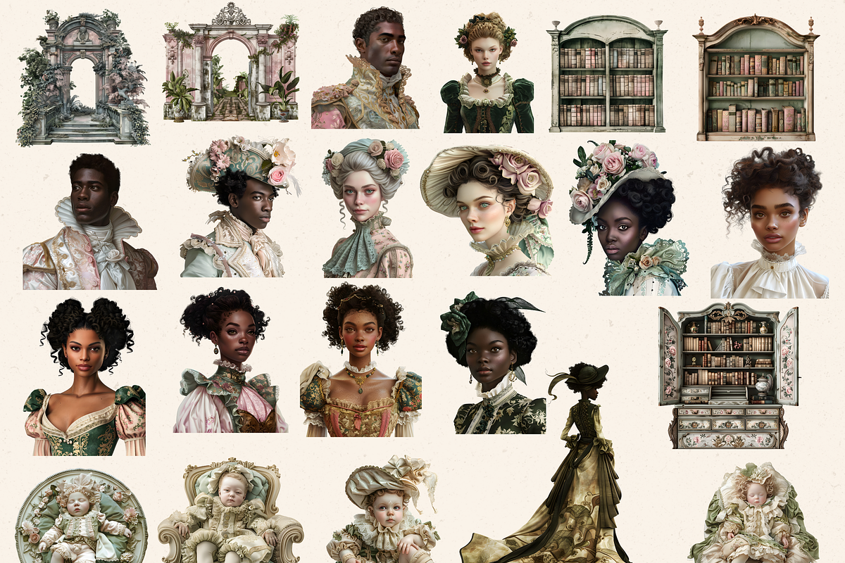 SURREAL REGENCY ERA CLIPART PACK, a Person Illustration by Daring Digies (Photo 6 of 10)
