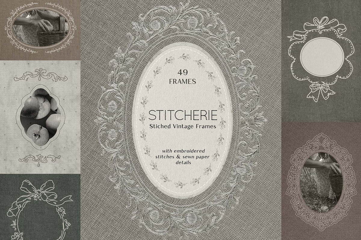 Stitcherie – Stitched Vintage Frames, an Object Graphic by DigARTbyHavroshka (Photo 1 of 18)