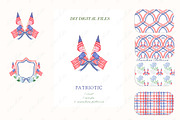 PATRIOTIC Watercolor Crest  Patterns, a Graphic by LABFcreations (Thumbnail 2 of 4)