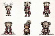 Whimsical Christmas Teddy Clipart, an Illustration by DreamCafeArt (Thumbnail 5 of 6)