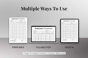 Fillable Employee Timesheet