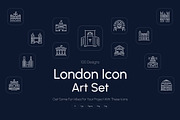 London Icon Art Set, an Outline Icon by Prosymbols (Thumbnail 1 of 8)