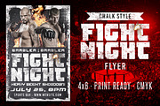 Chalk Fight Night Flyer, a Flyer Template by SkyvaraSupply (Thumbnail 1 of 2)