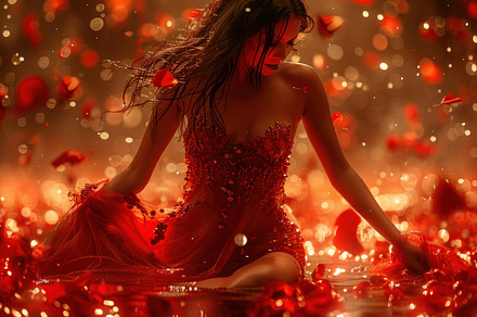 beautiful woman walking in the rain among flowers, a Photo by Pictures for you!!!!!!!!!
