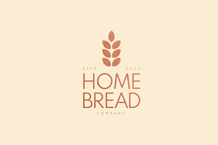 Home Bread Brand Bakery, Pastry Logo