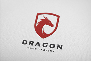 Dragon Shield Logo Design Template