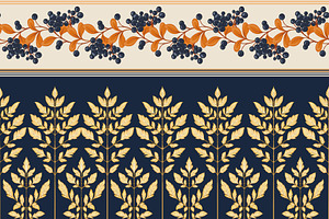 Art Nouveau Autumn Leaves Pattern