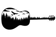 Nature Landscape Guitar Silhouette, an Object Illustration by Creativeshirt (Thumbnail 16 of 31)