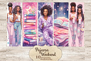 Pajama Weekend Black Bookmarks, a Person Illustration by GlamArtZhanna (Thumbnail 1 of 3)