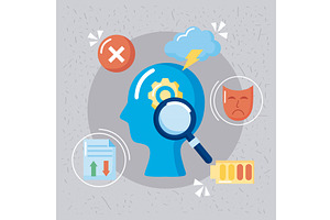 profile and mental health, a Healthcare Illustration by studiogstock