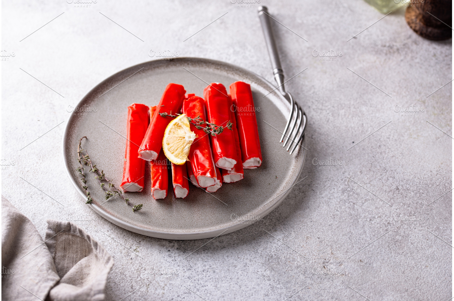 Surimi sticks from crab meat, a Food & Drink Photo by Yulia Furman