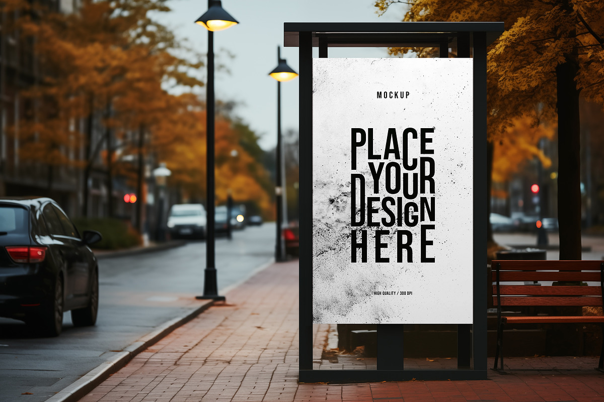 Bus Stop Poster Mockup, an Advertising Mockup by dpi (Photo 11 of 12)
