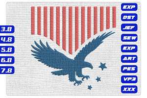 USA Patriotic Eagle Flag Embroidery, an Illustration by Purpose Ekbal