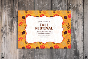 Fall Festival Party invitation, a Card Template by Madhabi Studio