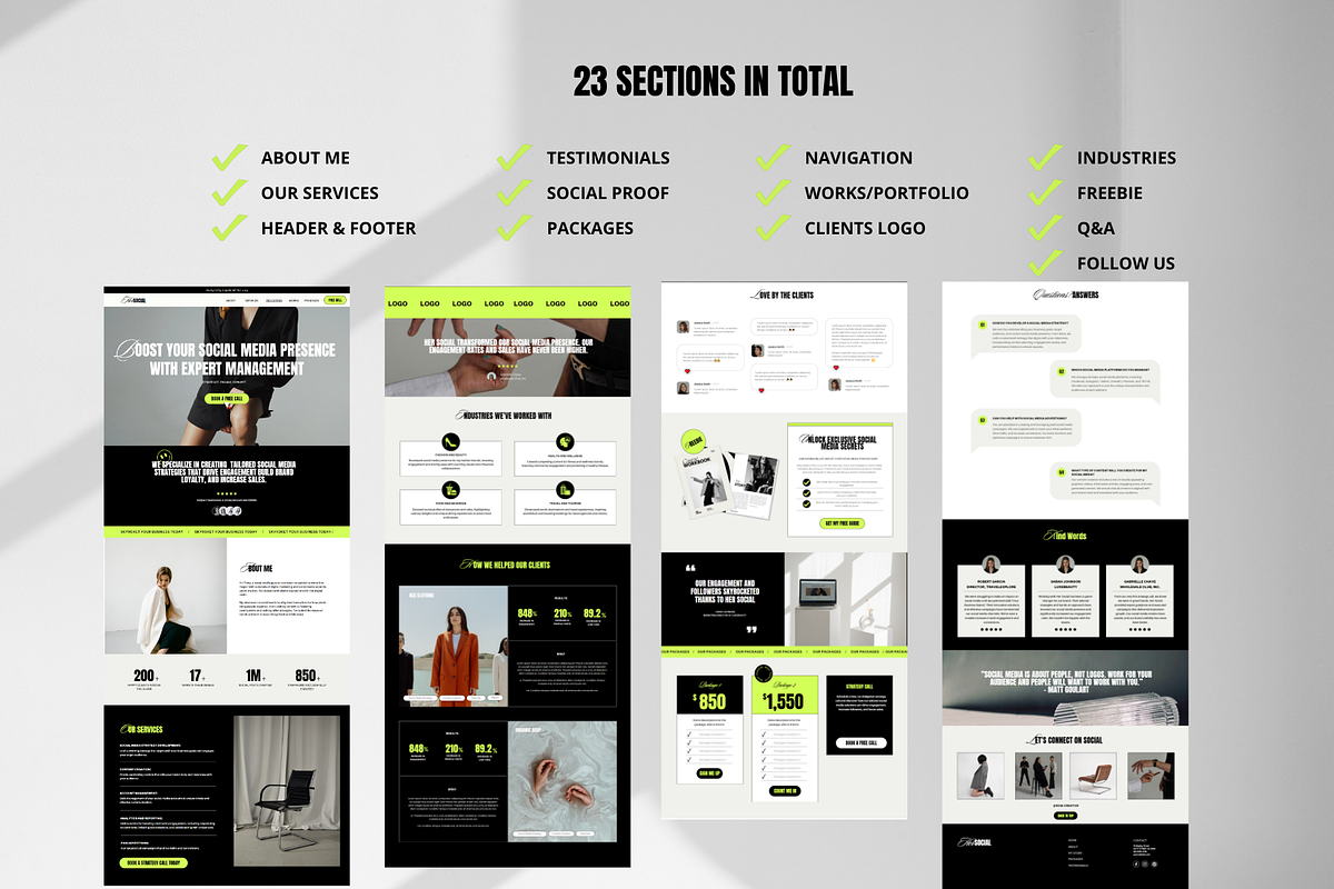 Bold Website Template Canva, a Landing Page Template by Row Creative (Photo 5 of 9)