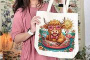 Cute Highland Cow Summer PNG, Funny, an Illustration by Designking (Thumbnail 1 of 4)