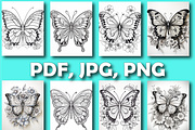 Butterfly Zentangle Coloring Book-V1, an Animal Illustration by Design Zone (Thumbnail 4 of 7)