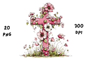 Whimsical Easter Cross Floral Spring, a Seasonal Illustration by GiraffeCreative (Thumbnail 17 of 20)