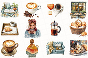 Watercolor Coffee Lover Clipart, an Illustration by OK Design (Thumbnail 4 of 5)