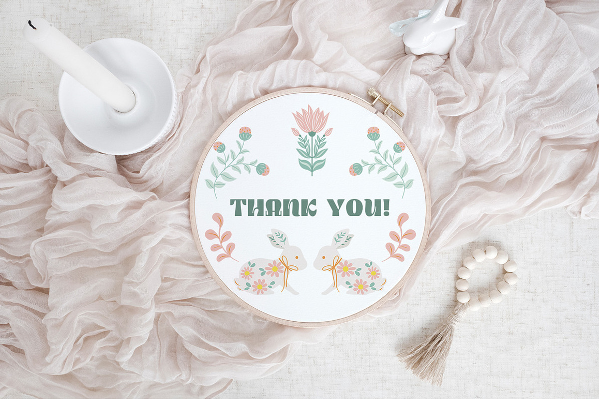 Folk Spring – Easter Bunny Clipart, a Decorative Illustration by Jenny Quince (Photo 14 of 14)